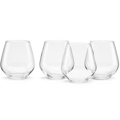 Lenox Holiday 4-Piece Stemless Wine Glasses,7 oz 