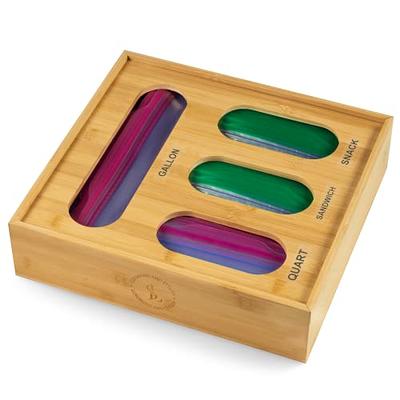 Ziplock bag storage organizer - Wooden Baggie Organizer for Drawer