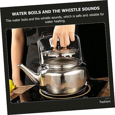 Kisangel Stainless Steel Water Kettle Whistling Teapot Mini Hot Water  Stovetop Tea Kettle for Sounding Kettle,Orange