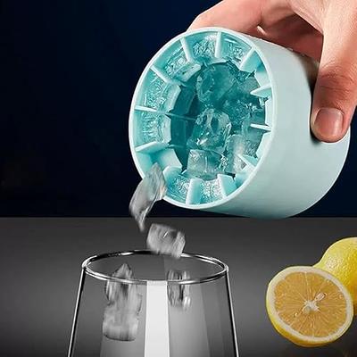 Mini Ice Maker Cup, Cylinder Ice Cube Mold, Small Ice Cube Tray with Lid,  Decompress Ice Lattice Molding Ice Cup Press-Type, 60 Ice Cubes Make