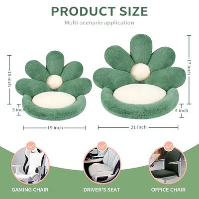 Ditucu Flower Shape Seat Cushion Comfy Kawaii Gaming Chair Cushions 19 inch  Lazy Sofa Office Floor Pillow Pad Cute Stuff for Gamer Bedroom Decor Grey