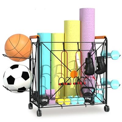 Heavy-Duty Yoga Mat Dumbbell Storage Rack Basket With Rolling Wheels –  Avionnti