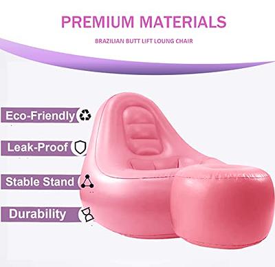 BBL pink Inflatable Chair with hole Ottoman And Air Pump NEW