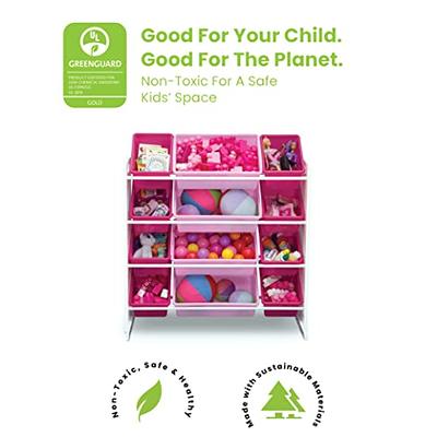Tot Tutors Kids Toy Storage Organizer with 12 Plastic Bins Natural/Primary