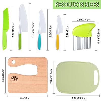 7 Pieces Wood Kids Kitchen Knife Toddler Knife Set Includes Wooden