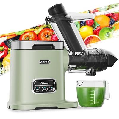 Elite Gourmet Compact Masticating Cold Press Slow Juicer - Black