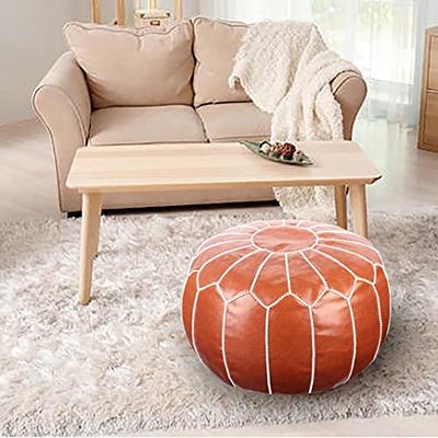 zefen Unstuffed Leather Pouf Ottoman - Versatile Moroccan Footstool,  Footrest Cover - Boho Furniture Decor for Living Room & Kids Room,Use as  Futon Chair, Pouf Ottoman, Table/Floor Pouf - Yahoo Shopping