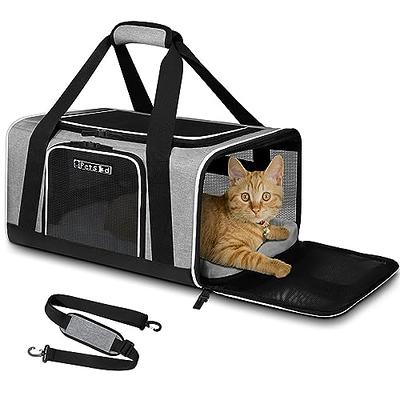 Cat Carriers for Large Cats up to 20 lbs, Pet Cat Carrier with a Bowl  Airline Approved Collapsible Soft-Sided Cat Carrier for Small Medium Cats  Dogs