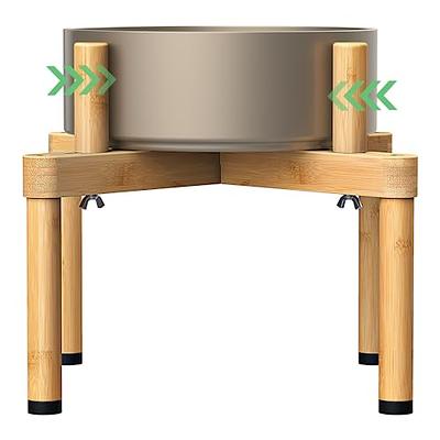 Raised Dog Bowls Stand for Small to Medium Dogs, Bamboo Elevated