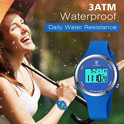 L LAVAREDO Relojes para mujer 3ATM impermeables para exteriores, relojes  deportivos digitales con cronómetro, reloj de pulsera con reloj  despertador