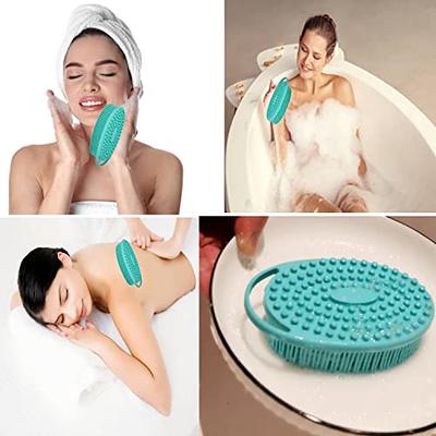 Bath Brush Double Side Silicone Massage Brush Back Shower Cleaning Remove  Exfoliating Bathroom Wash For Bathing