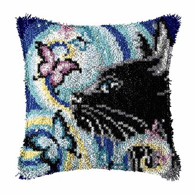 DIY Latch Hook Kits Yarn Kits Pillow Rug Pattern Arts and Crafts Crochet  Needlework (CAT：16x16in/40x40CM) - Yahoo Shopping