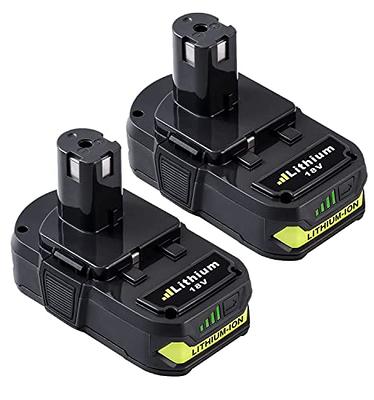  2Pack 3.0Ah 18V Replacement for Ryobi 18V Battery and Charger  Combo，Compatible with Ryobi 18 Volt Battery and Charger P102 P103 P104 P105  P107 P108 P109 P190 P191 P122 Tools-Green : Tools