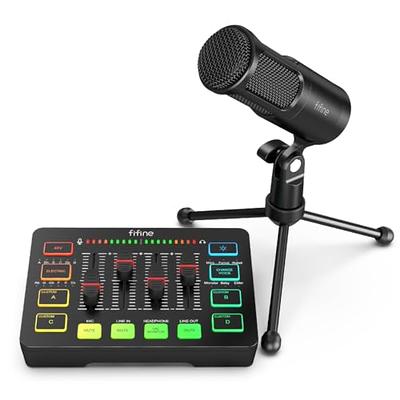 FIFINE USB Gaming Streaming Recording PC Microphone Kit, RGB Condenser  Computer Mic Bundle for Podcasts, Audio, Vocal, Video on  Mac/Desktop/Laptop