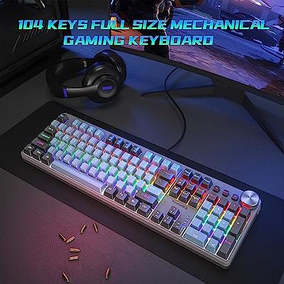  TECURS 60% Wired Mechanical Gaming Keyboard, LED Backlit 61  Keys Ultra-Compact Mechanical Keyboard Blue SwitchKeys for PC Windows :  Video Games