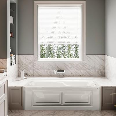 Laurel Mountain Warren ll 36-in x 72-in White Acrylic Oval Drop-In Air Bath  (Front Center Drain) in the Bathtubs department at