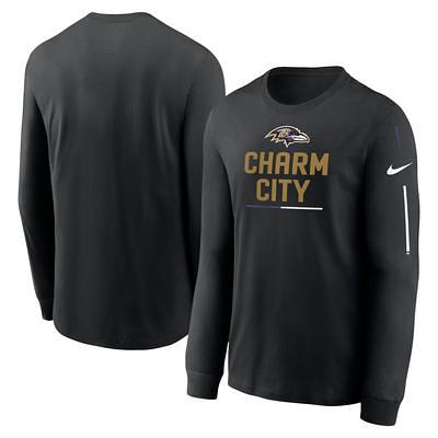 Baltimore Ravens Nike Sideline Coach Chevron Lockup Quarter-Zip Long Sleeve  Top - Black