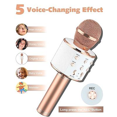 BONAOK Kids Mini Karaoke Machine with Bluetooth and Wireless Microphone for  Adults, Portable Karaoke Toys & Birthday Gifts for Girls 4-12 Years
