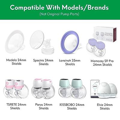  Silicone Flange 24mm, Compatible with Momcozy S12 pro/S9 pro /S9/S10/S12/Medela/Tsrete/Spectra/Bellababy etc 24mm Wearable Breast Pump  Parts,Electric Breast Pump Parts Replace (24mm) : Baby