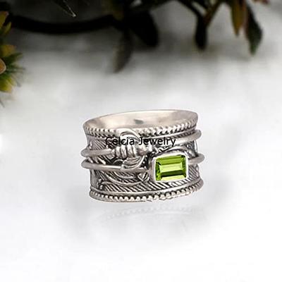 Peridot 925 Ring Natural Peridot Ring Genuine 925 Sterling Silver High  Jewelry Women's Anniversary Gift Green Stones