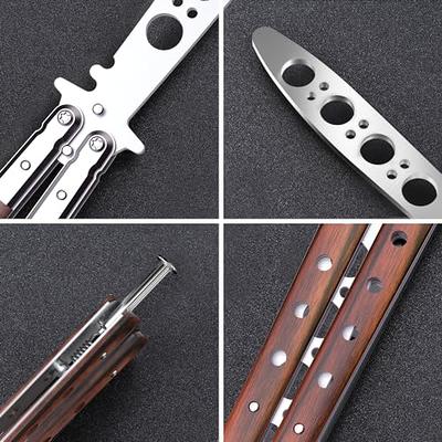  Butterfly Knife Trainer - Balisong Trainer - Practice Butterfly  Knife - Balisong Butterfly Knives NOT Real NOT Sharp Blade - Wood Dull  Trick Butterfly Knifes - Butter Fly Knife Training