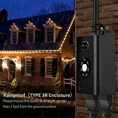 Minoston Outdoor Timer Outlet with Photocell Light Sensor, Remote Control  Dusk to Dawn Timer Waterproof, 2/4/6/8 Hours, 2 Grounded Electrical Outlets  for Outdoor Christmas Garden, ETL Listed(MP42T) - Yahoo Shopping