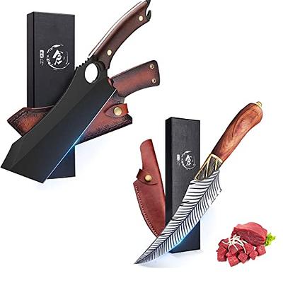 Chef Butcher Knife Set Kitchen Slicing Boning Peeling Forged Steel Wood  Handle S