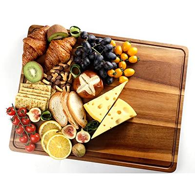 20 Inch Large Acacia Wood Cutting Board 1.5 Thick, Reversible Wooden  Cutting Board for Kitchen, Charcuterie Board Cheese Board with Deep Groove