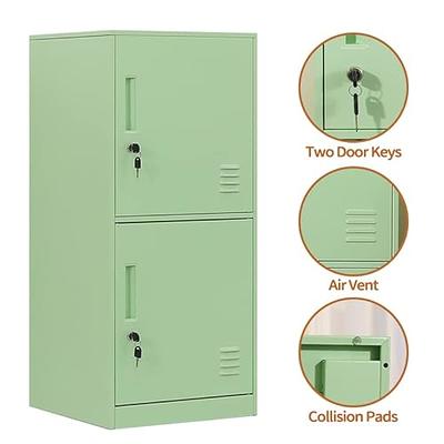 2 Door Vertical Stackable Storage Cabinet with Lock Metal Loker