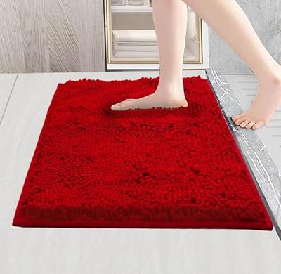 Subrtex Super Soft Absorbent Braided Bathroom Mats Chenille Bath