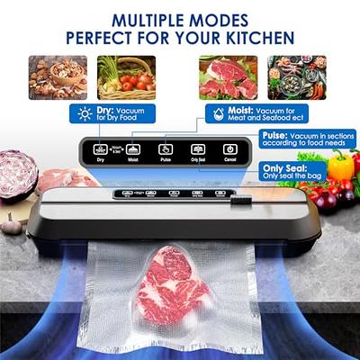 Vacuum Sealer, Dry/Moist Automatic Food Sealer w/Sealer Bags for Sous  Vide/Food Storage, 6 Modes Food Vacuum Air Sealer Packer Machine with  Cutter and