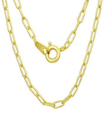 PAVOI 14K Yellow Gold Plated 3mm Simulated Diamond Tennis Necklace