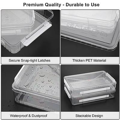  BTSKY Clear Plastic Storage Box with Flap Lid