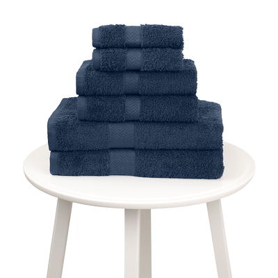 Martex 6-Piece Luxury Towel Set, 2 Bath Towels 2 Hand Towels 2 Washcloths -  600 GSM 100% Ring Spun Cotton Highly Absorbent Soft Towels for Bathroom 