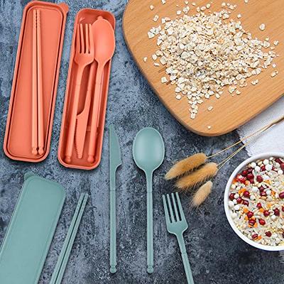 Ludlz Portable Foldable Utensils, Travel Camping Cutlery Set, 4-Piece  including Fork Spoon Chopsticks Portable Case, Cutlery Set Creative  Reusable PP