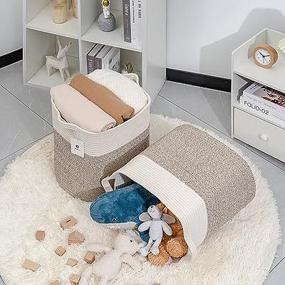 Linen Fabric Clothes Storage Box with Handle Folding Laundry Toy Stora