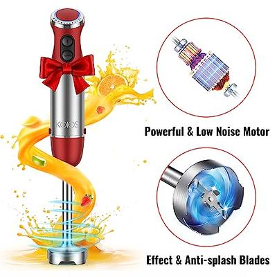 KOIOS 5-in-1 Hand Immersion Blender, 1000W 12 Speed Handheld Blender,  Copper Motor Stainless Steel Blade Stick Blender,600ml Mixing Beaker,500ml  Food Processor, Whisk, Milk Frother, BPA-Free, Red - Yahoo Shopping