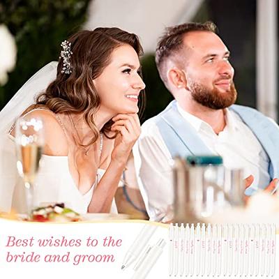 Leinuosen 50 Pcs Bulk Diamond Pens with Crystal Bridal Shower Pens Metal  Bling Pens with Black Ink Cute Ballpoint Pens Beautiful Wedding Pens for