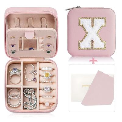 Small Travel Jewelry Case, Mini Travel Jewelry Box Organizer,Portable  Jewelry Case Travel for Ring Earring Necklace Bracelet Storage with  Mirror，Birthday Gifts for Women Teenage Teen Girls Initial X - Yahoo  Shopping