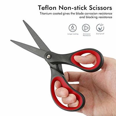 LIVINGO 2 Pack 8 Titanium Non-Stick Scissors, Professional Stainless Steel  Comfort Grip, All-Purpose, Straight Office Craft Scissors for  DIY(Red/Black) - Yahoo Shopping