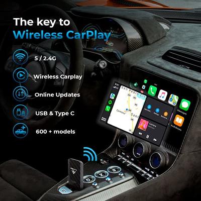 Wireless CarPlay Adapter for iPhone, USB Type C, Compatible with over 600  car models