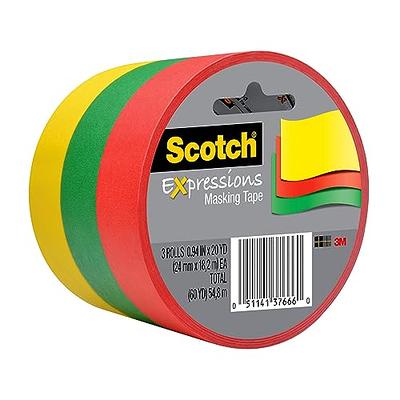 Scotch Expressions Masking Tape, 94 in x 20 yd, 3 Rolls/Pack, Red, Yellow,  Green (3437-3PRM) - Yahoo Shopping