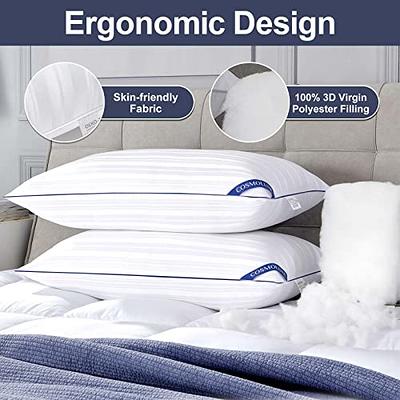 Elegant Comfort 100% Cotton Shell Solid Hotel Pillows, Super Plush Bed  Pillows for Side Back & Stomach Sleepers, Cooling Gel-Infused Filling, 2- PACK Standard/Queen Pillow Set - Yahoo Shopping