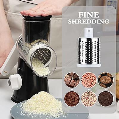 Ancevsk Rotary Cheese Grater Shredder with Strong Suction Base, Kitchen  Speed Hand Crank Vegetable Slicer, Potato Hash Brown Shredder Nut Grinder  with 3 Replaceable Stainless Steel Drum Blades (White) - Yahoo Shopping