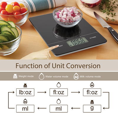 Mainstays Slim Digital Kitchen Scale, Food Scale with Tempered