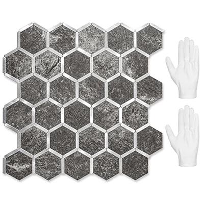 STICKGOO Hexagon Peel and Stick Backsplash Tile, Stick on Backsplash for  Kitchen and Bathroom, Black Slate Look PVC Mixed Metal Silver Self Adhesive  Wall Tiles(10 Sheets, Seamless) - Yahoo Shopping