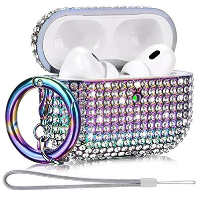 Bling AirPods 2nd Generation Case, VISOOM Cute Airpod Case 1st Generation  with Keychain for Apple Airpod Case Cute Glitter Air Pod Case iPod Case