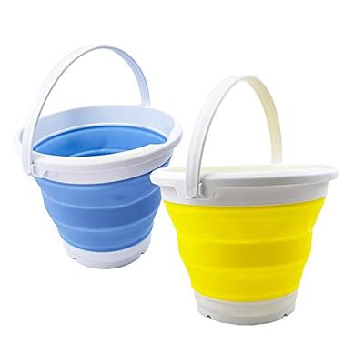 SAMMART 5.5L (1.4 Gallon) Collapsible Plastic Bucket with Lid - Foldable  Round Tub with Lid - Portable Fishing Water Pail - Space Saving Outdoor