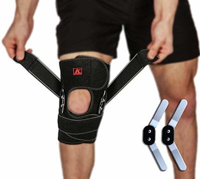 Knee Brace Support - Relieves ACL, LCL, MCL, Meniscus Tear, Arthritis,  Tendonitis Pain. Open Patella Dual Stabilizers Non Slip Comfort Neoprene.