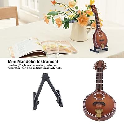 Broadway Gift Mandolin Miniature Replica Mahogany Tone 1.5 x 3 Resin Stone  Tabletop Figurine